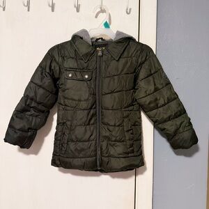 Kids Olive Green Puffer Jacket